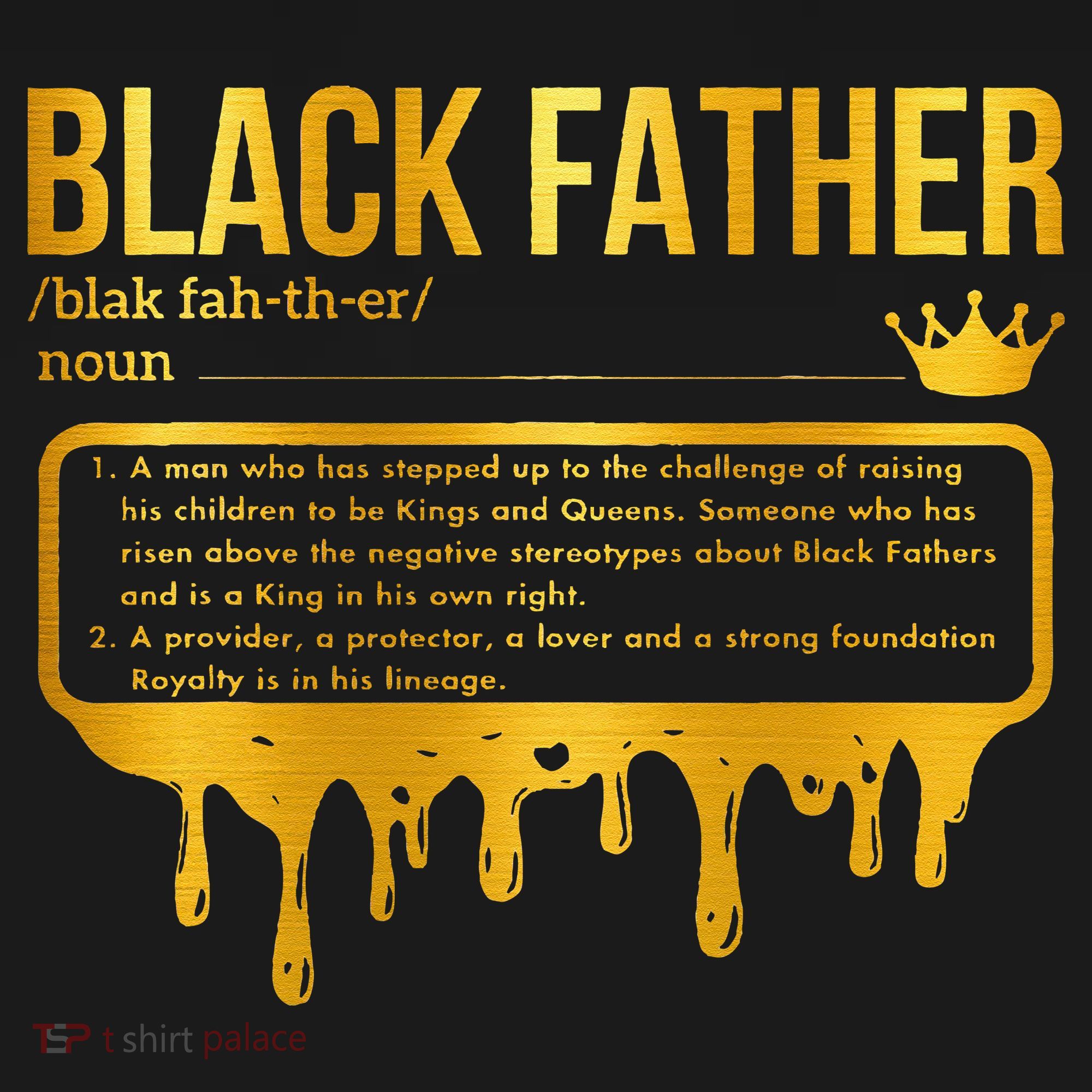 Black Father Definition African American Dad Father's Day T-Shirt