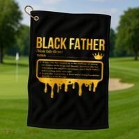 Black Father Definition African American Dad Father's Day Golf Towel thumb 1