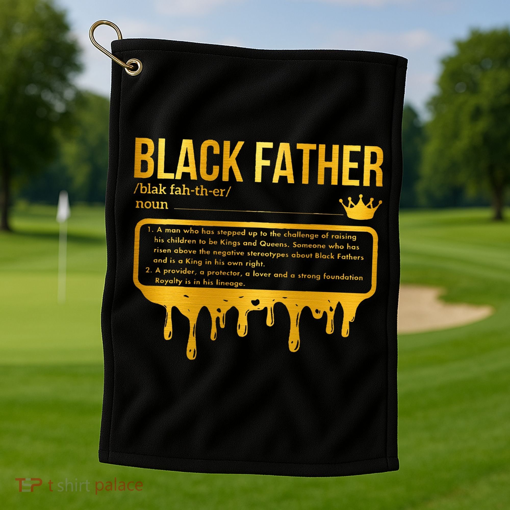 Black Father Definition African American Dad Father's Day Golf Towel