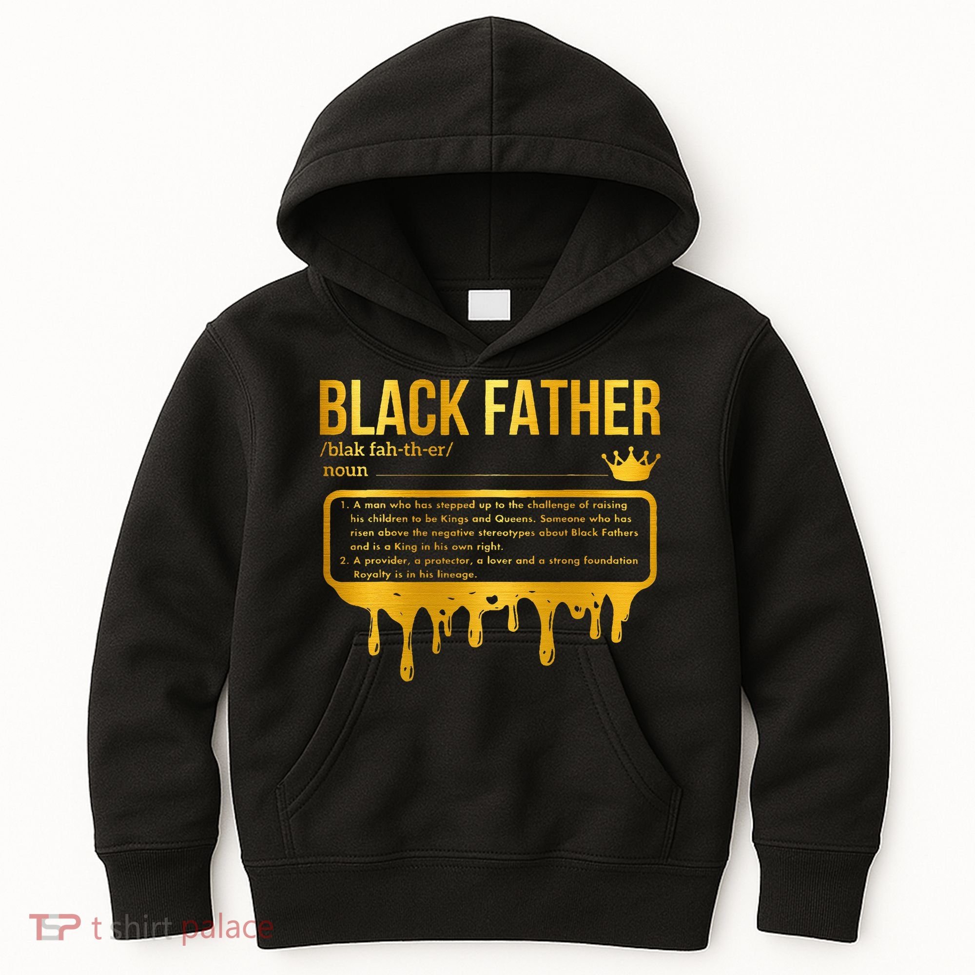 Black Father Definition African American Dad Father's Day Kids Hoodie