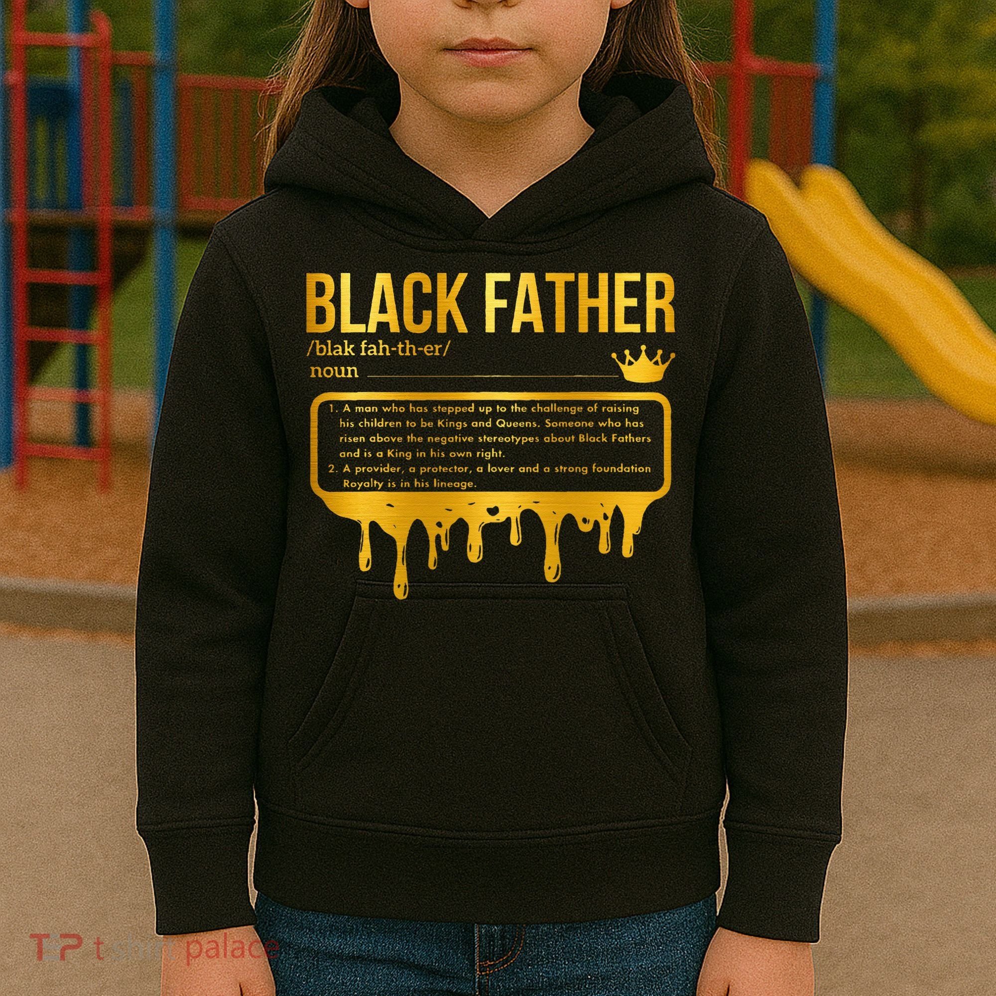 Black Father Definition African American Dad Father's Day Kids Hoodie