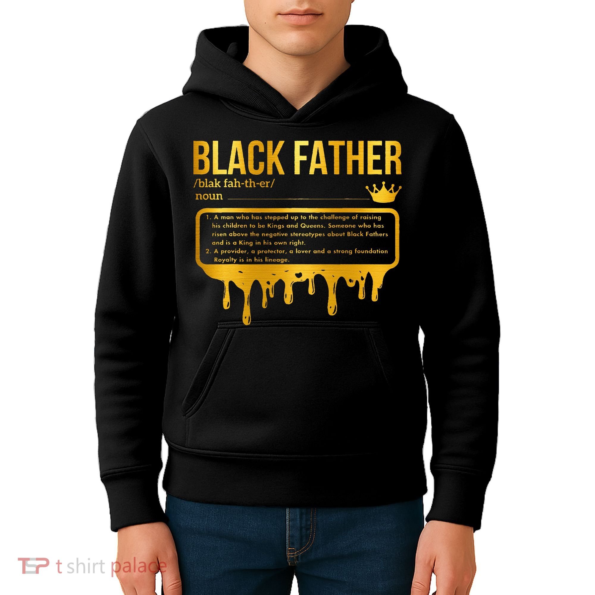 Black Father Definition African American Dad Father's Day Kids Hoodie