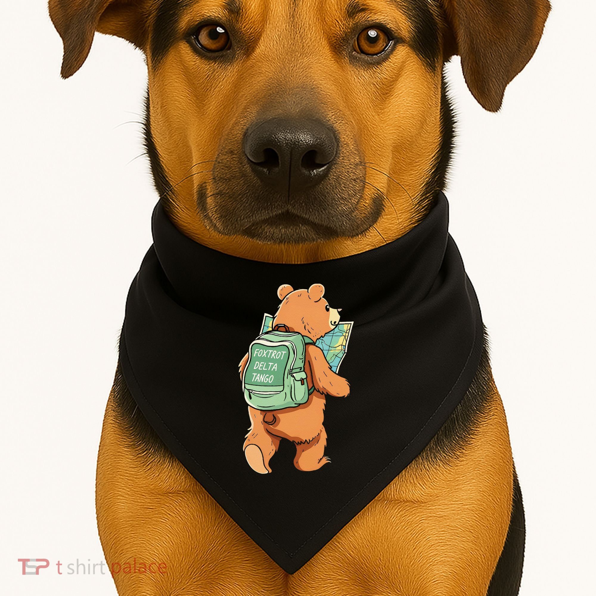 Bear Foxtrots Deltas Tangos USA-Made Doggie Bandana