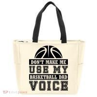 Basketball Funny Don't Make Me Use My Basketball Dad Voice Tote Bag thumb 0