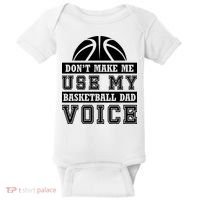 Basketball Funny Don't Make Me Use My Basketball Dad Voice Baby Bodysuit thumb 0