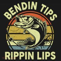 Bass Fish Dad Bendin Tips Rippin Lips Funny Papa Fishing Ornament thumb 1