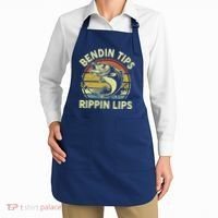 Bass Fish Dad Bendin Tips Rippin Lips Funny Papa Fishing Apron thumb 2