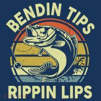 Bass Fish Dad Bendin Tips Rippin Lips Funny Papa Fishing T-Shirt thumb 7