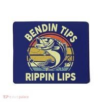 Bass Fish Dad Bendin Tips Rippin Lips Funny Papa Fishing Mousepad thumb 0