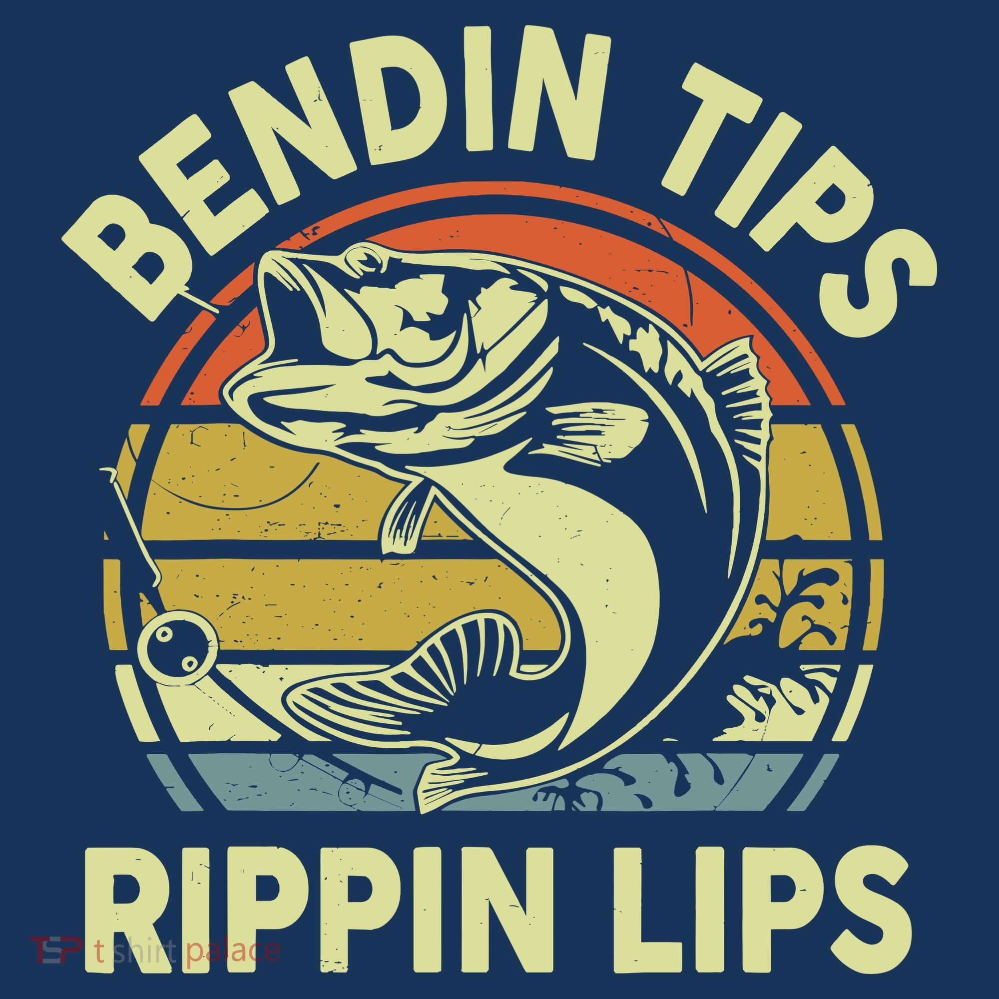 Bass Fish Dad Bendin Tips Rippin Lips Funny Papa Fishing Women's Tank Top