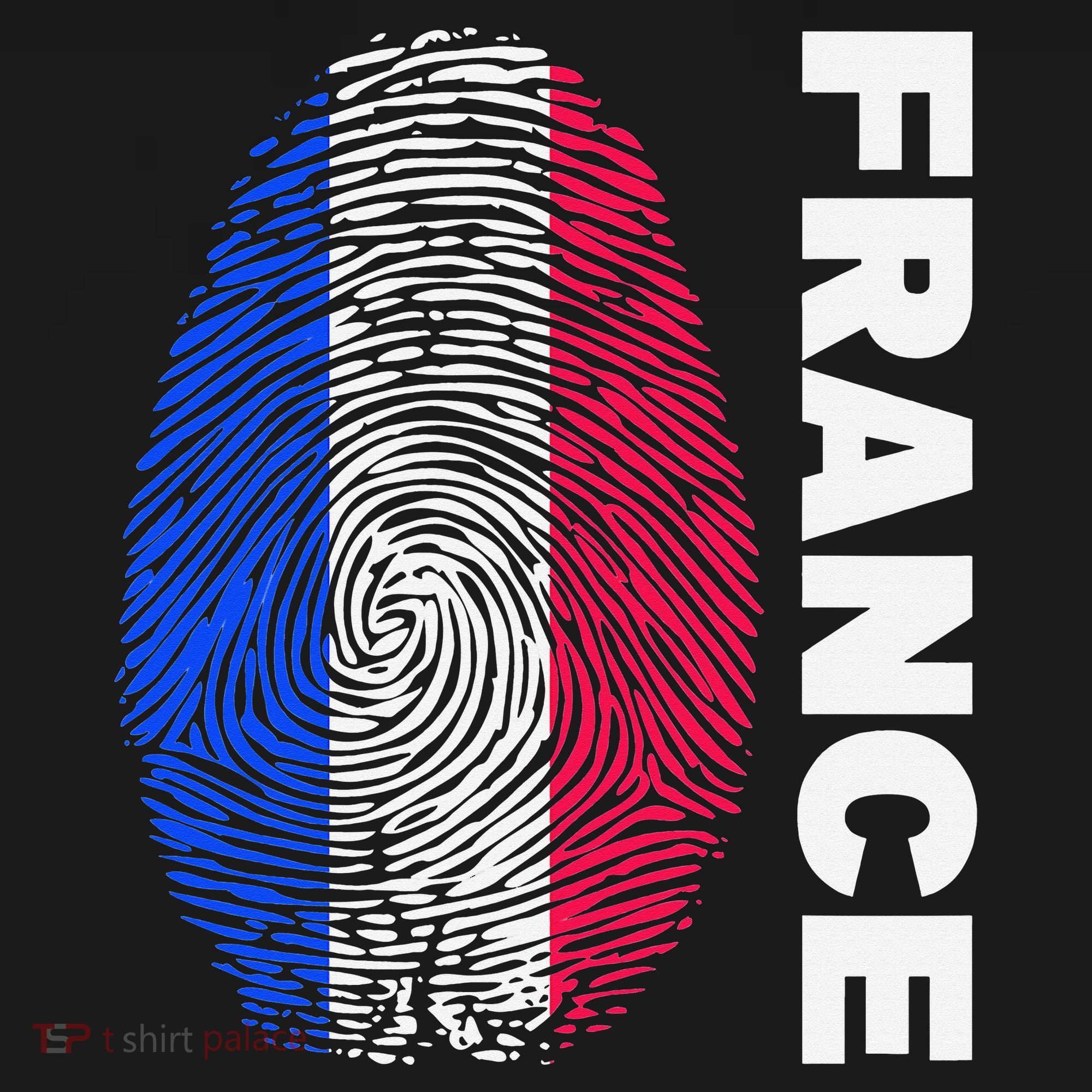 Biometry Fingerprint DNA Flag France Long Sleeve Shirt