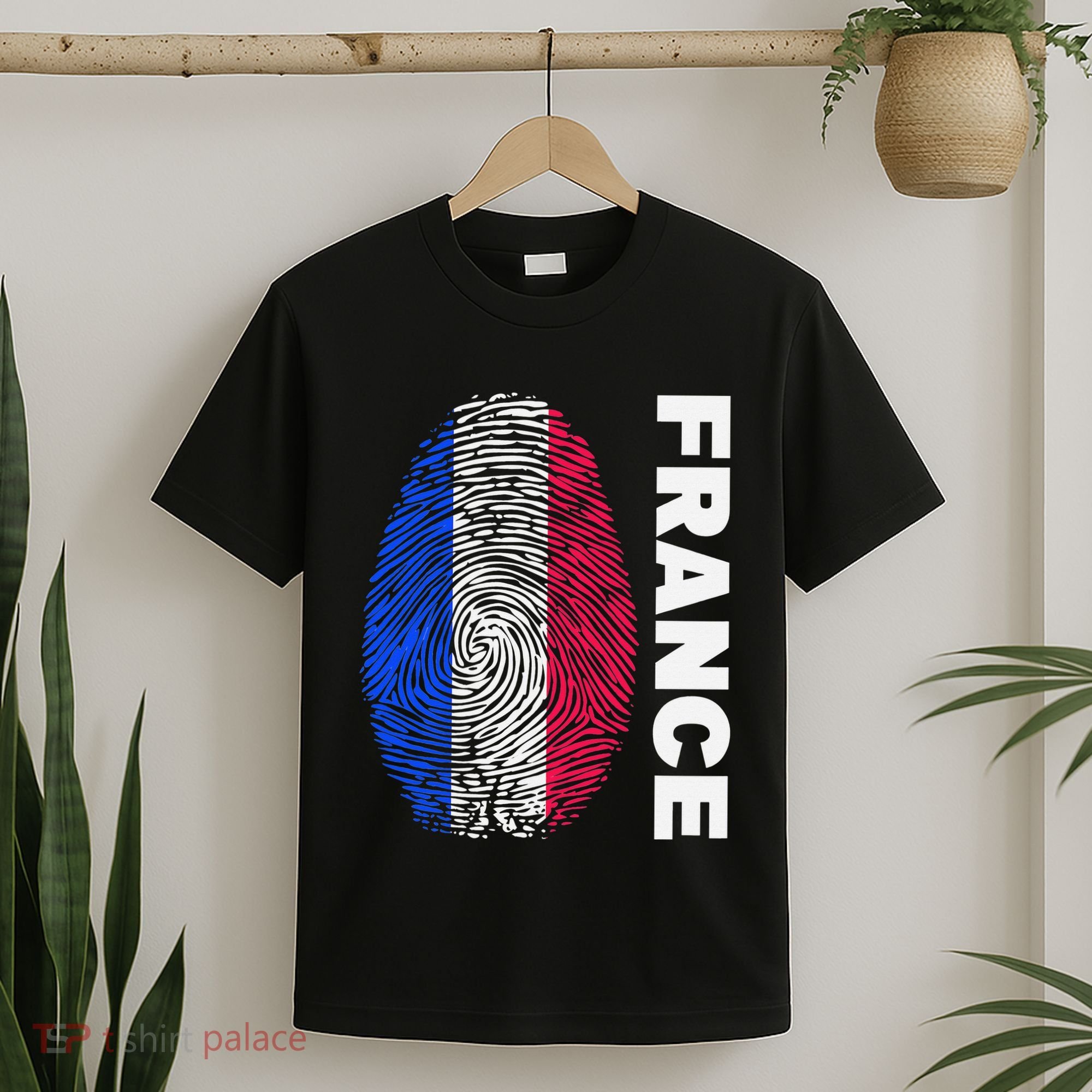 Biometry Fingerprint DNA Flag France T-Shirt