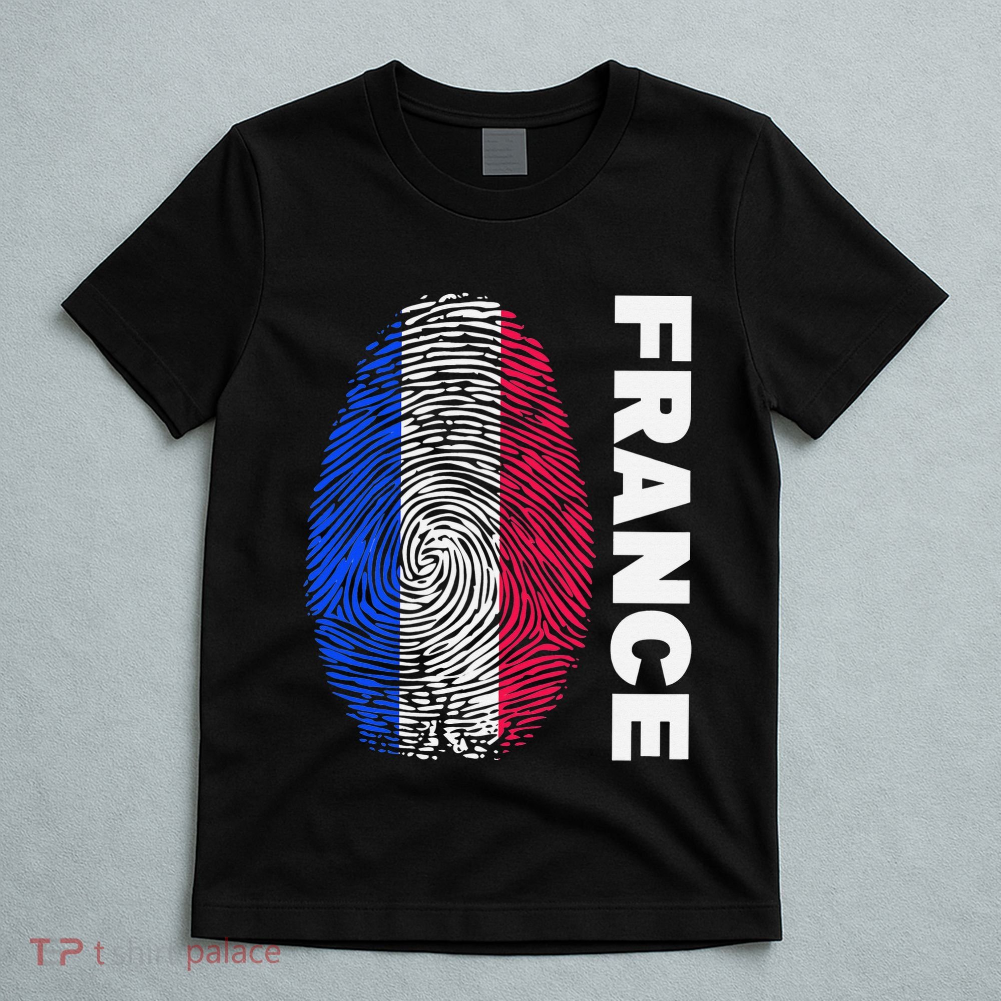 Biometry Fingerprint DNA Flag France T-Shirt