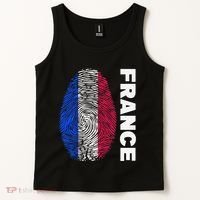 Biometry Fingerprint DNA Flag France Tank Top thumb 2
