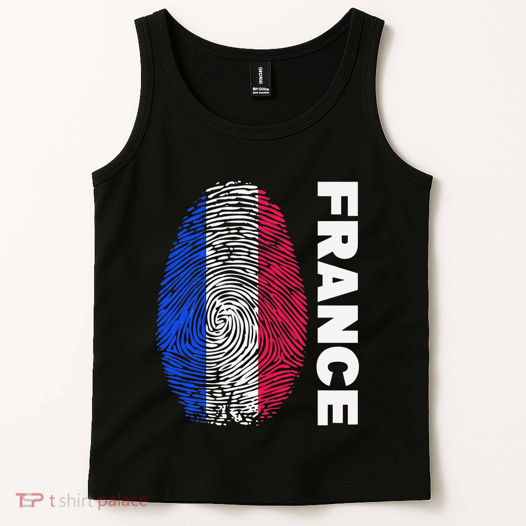 Biometry Fingerprint DNA Flag France Tank Top