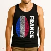 Biometry Fingerprint DNA Flag France Tank Top thumb 3