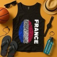 Biometry Fingerprint DNA Flag France Tank Top thumb 4