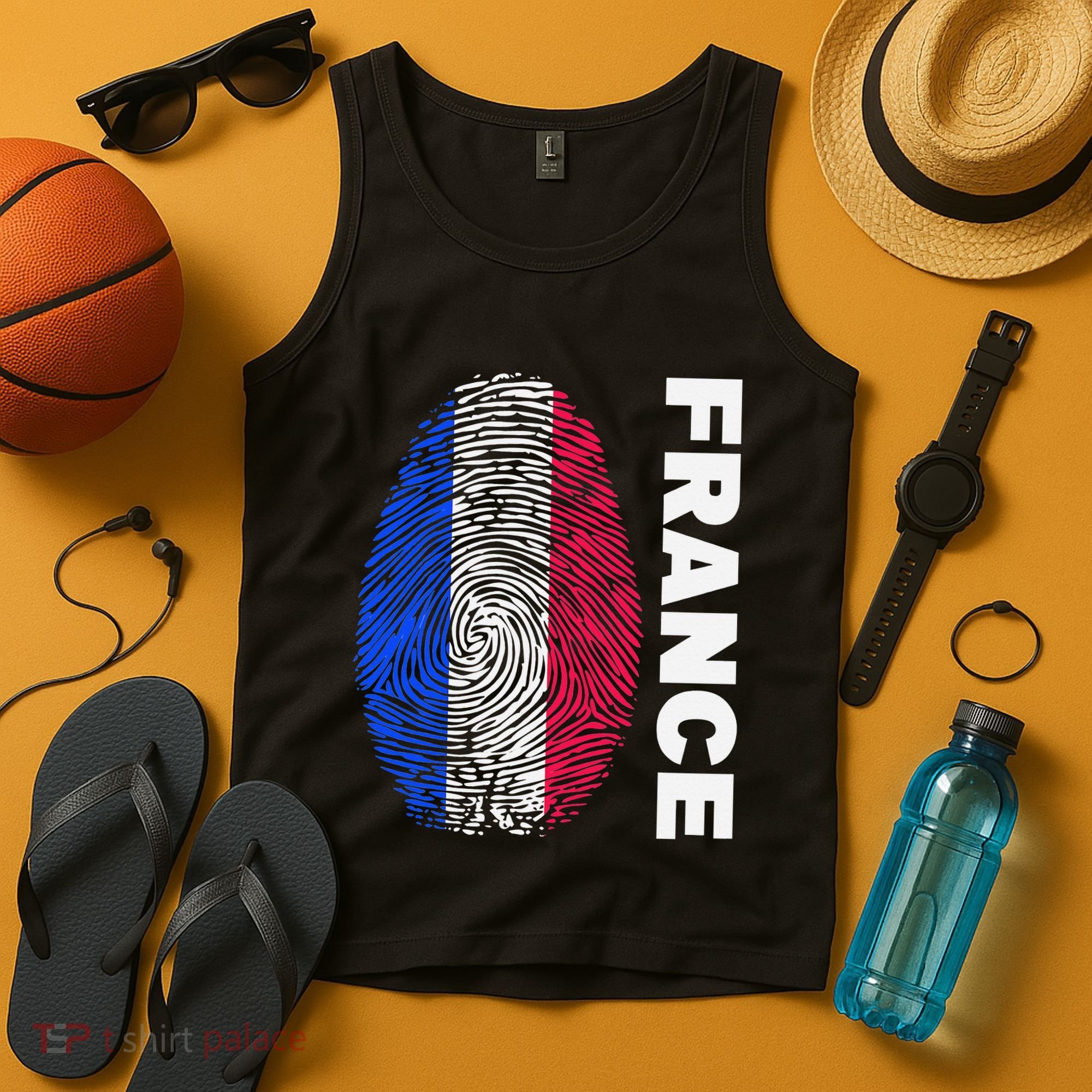 Biometry Fingerprint DNA Flag France Tank Top