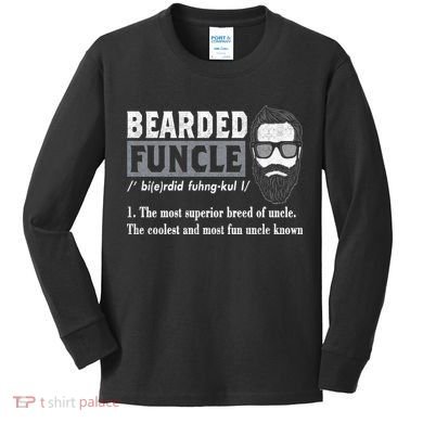 Bearded Funcle Definition Kids Long Sleeve Shirt