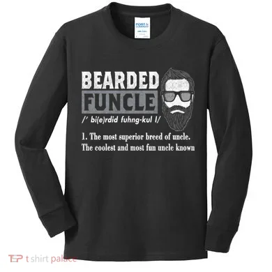 Bearded Funcle Definition Kids Long Sleeve Shirt