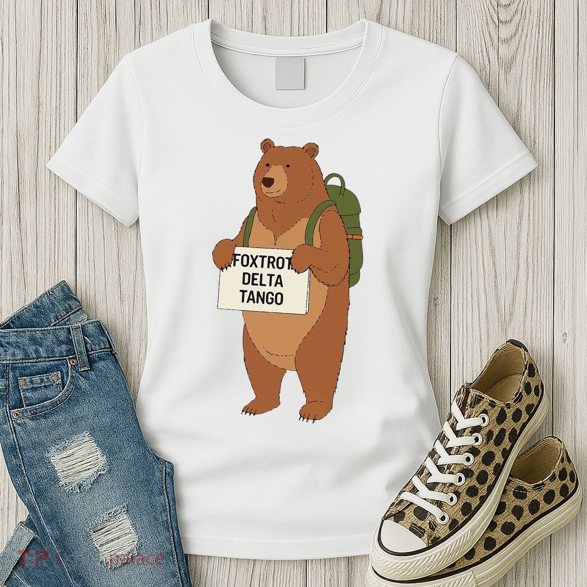 Bear Foxtrots Deltas Tangos Funny Bear Foxtrots Deltas Women's T-Shirt