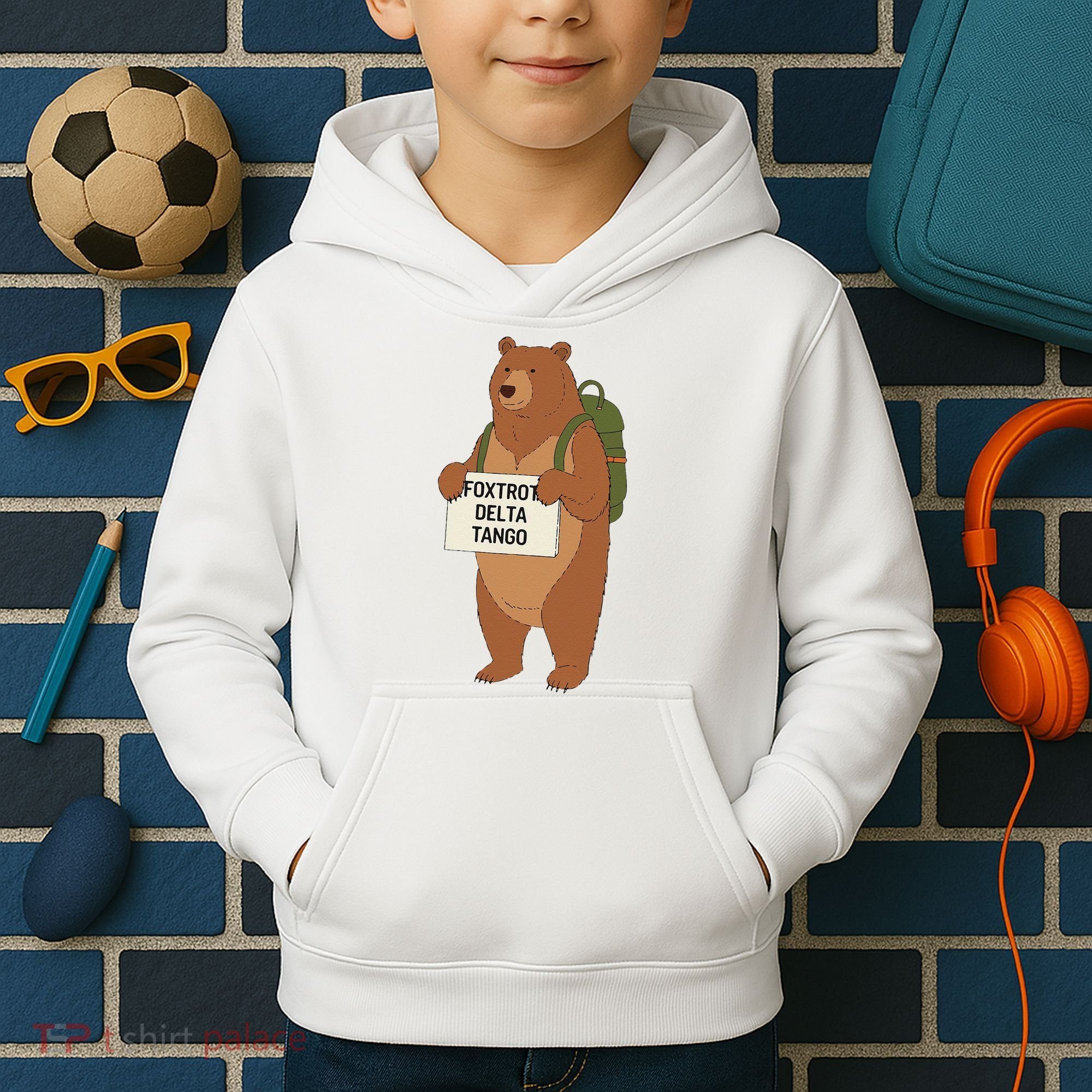 Bear Foxtrots Deltas Tangos Funny Bear Foxtrots Deltas Kids Hoodie