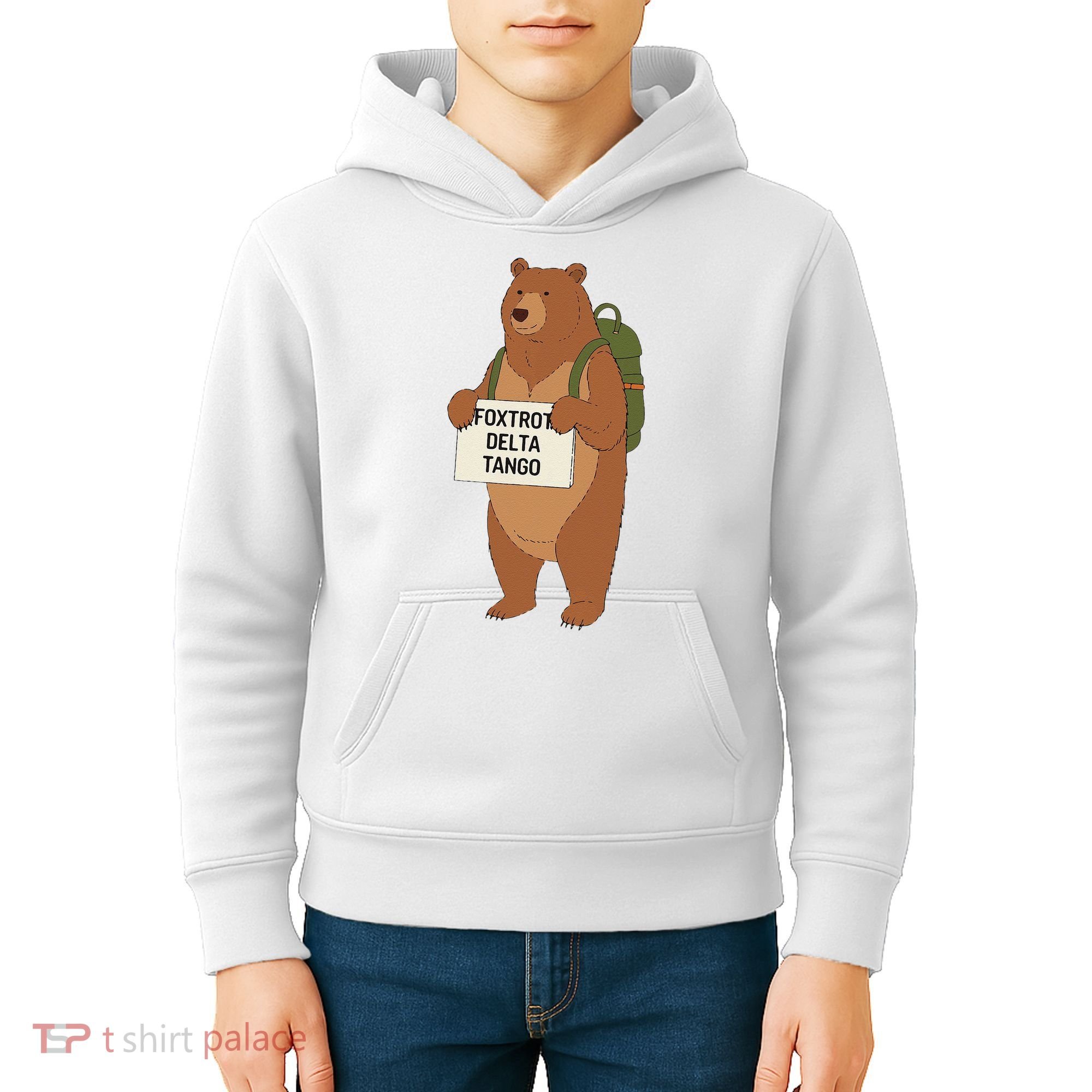 Bear Foxtrots Deltas Tangos Funny Bear Foxtrots Deltas Kids Hoodie
