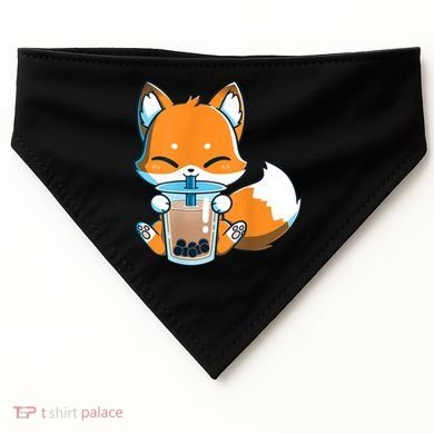 Boba Fox Drinking Cute Kawaii Japanese Foxy Anime USA-Made Doggie Bandana