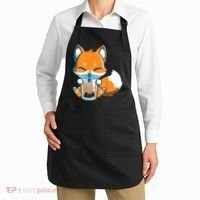 Boba Fox Drinking Cute Kawaii Japanese Foxy Anime Apron thumb 2