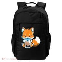 Boba Fox Drinking Cute Kawaii Japanese Foxy Anime Backpack thumb 0