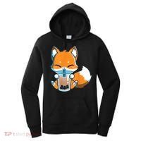 Boba Fox Drinking Cute Kawaii Japanese Foxy Anime Women's Hoodie thumb 0