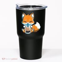 Boba Fox Drinking Cute Kawaii Japanese Foxy Anime Tumbler thumb 0