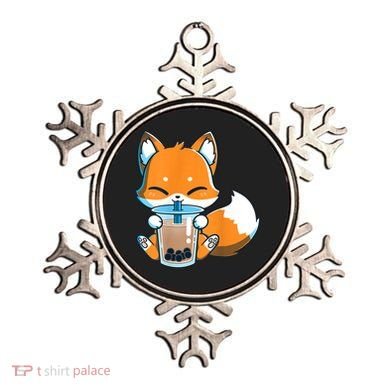 Boba Fox Drinking Cute Kawaii Japanese Foxy Anime Ornament