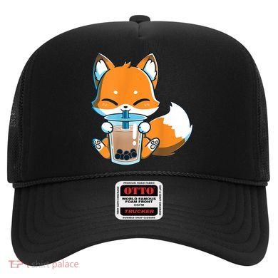 Boba Fox Drinking Cute Kawaii Japanese Foxy Anime Hat
