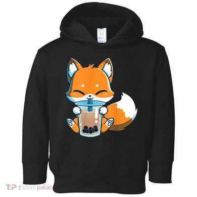 Boba Fox Drinking Cute Kawaii Japanese Foxy Anime Toddler Hoodie