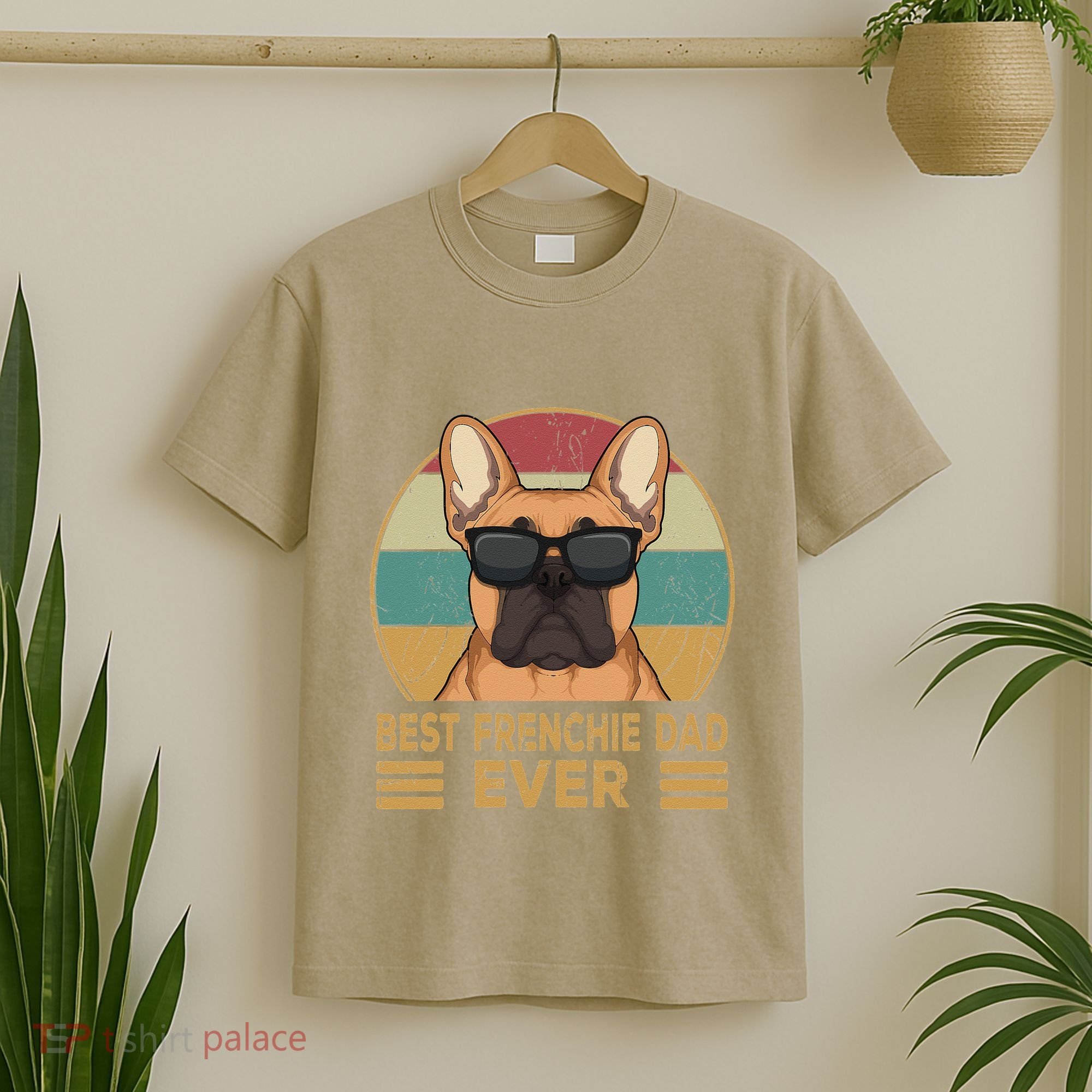 Best Frenchie Dad Ever Funny French Bulldog Dog Owner Gift T-Shirt