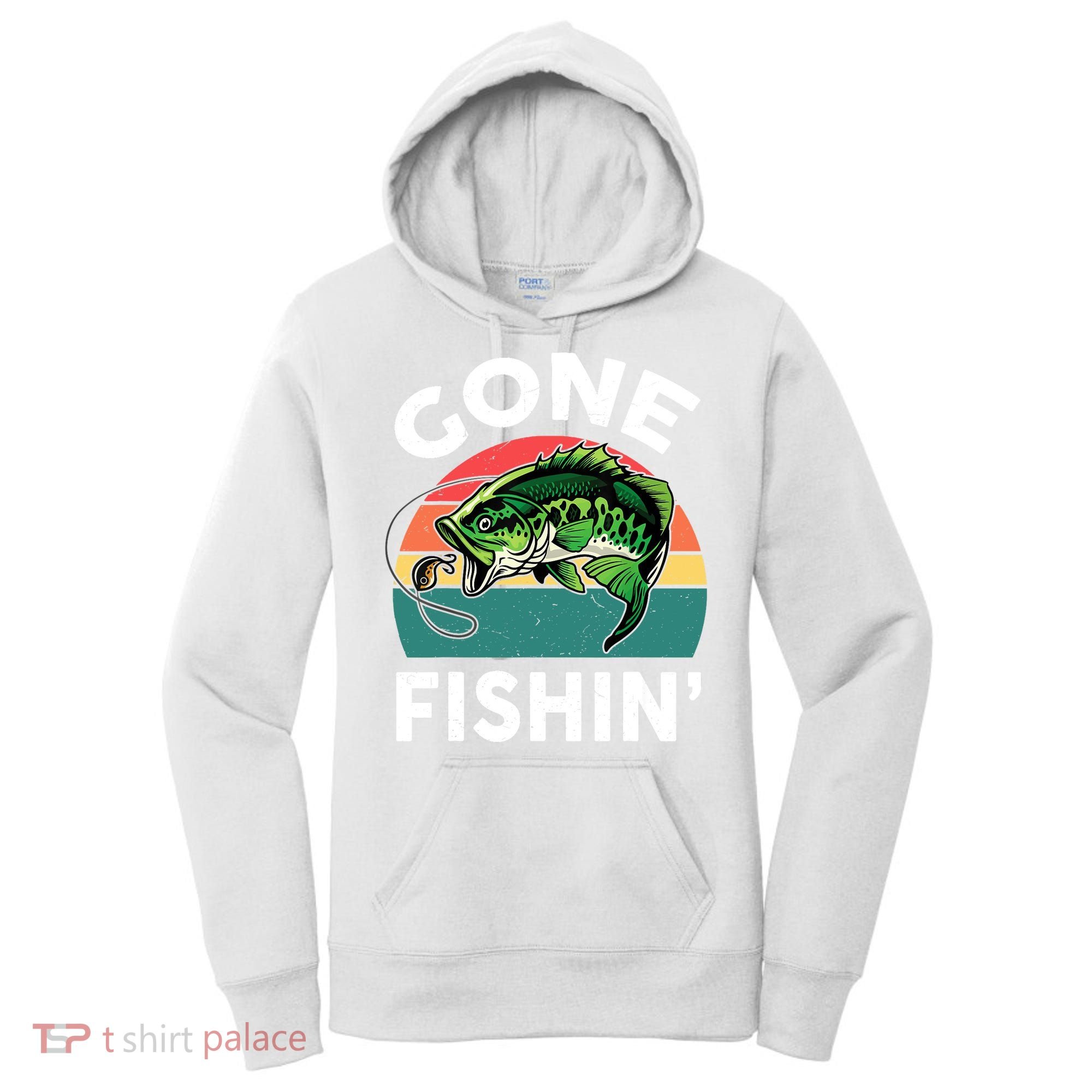 Bass Fish Dad Gone Fishing-Shirt Boy Wo Papa Funny Women's Hoodie