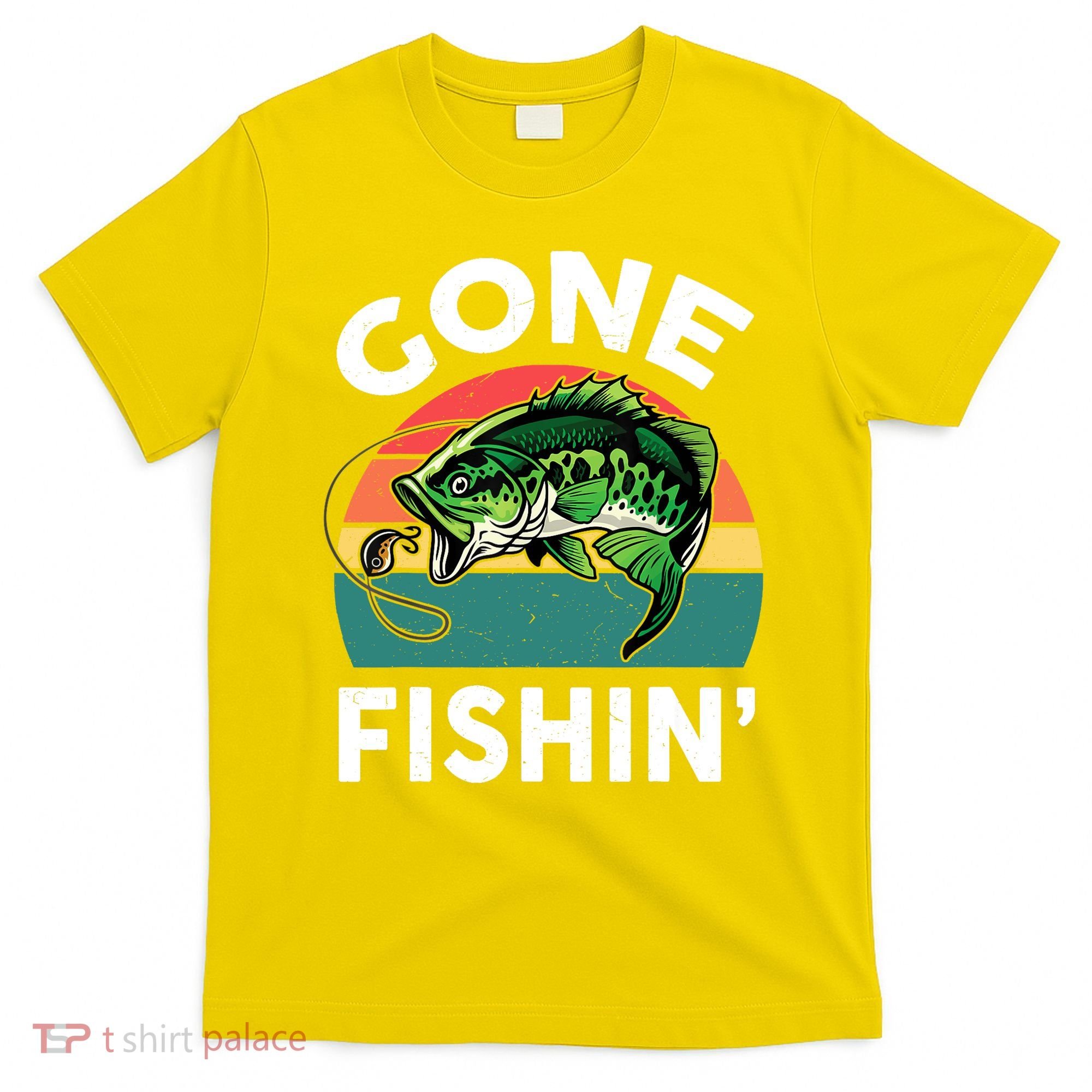 Bass Fish Dad Gone Fishing-Shirt Boy Wo Papa Funny T-Shirt