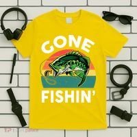 Bass Fish Dad Gone Fishing-Shirt Boy Wo Papa Funny T-Shirt thumb 5