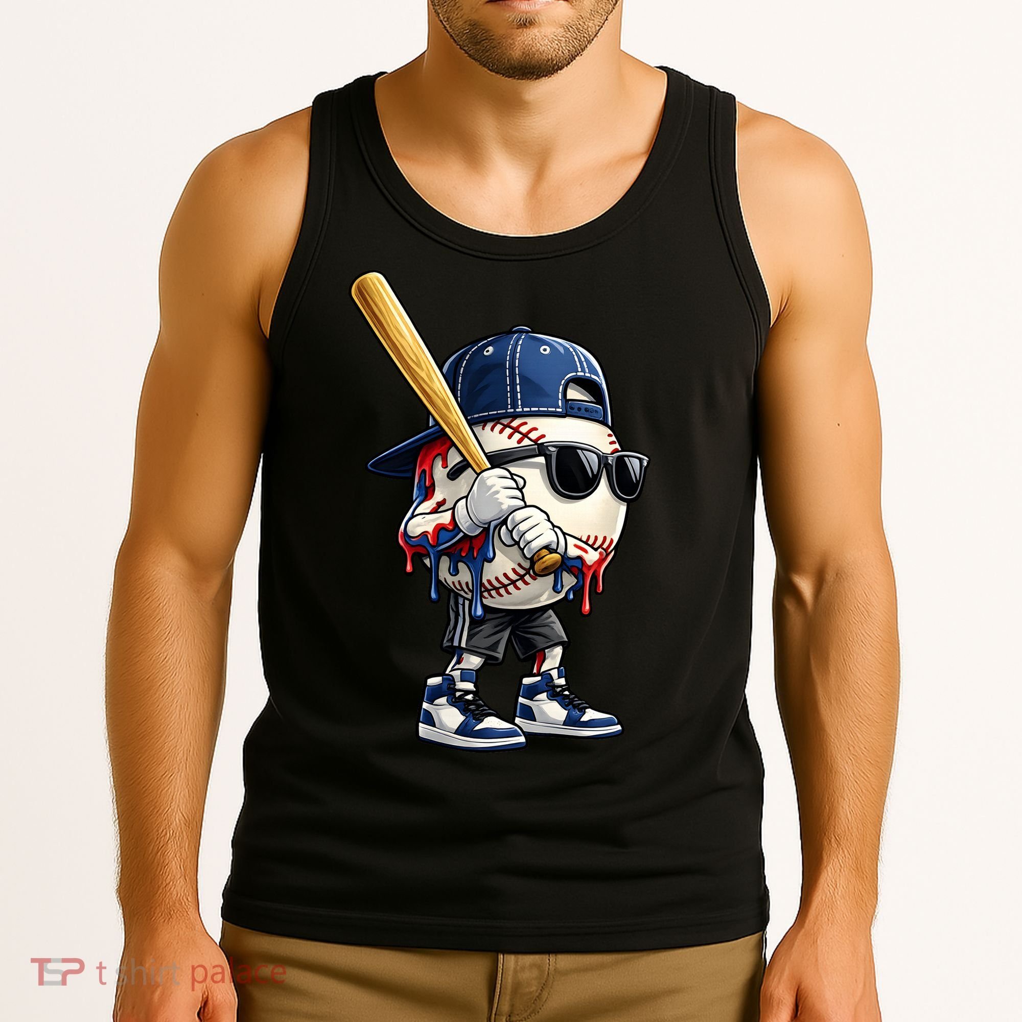 Baseball Fan Drip Ice Cream Tank Top