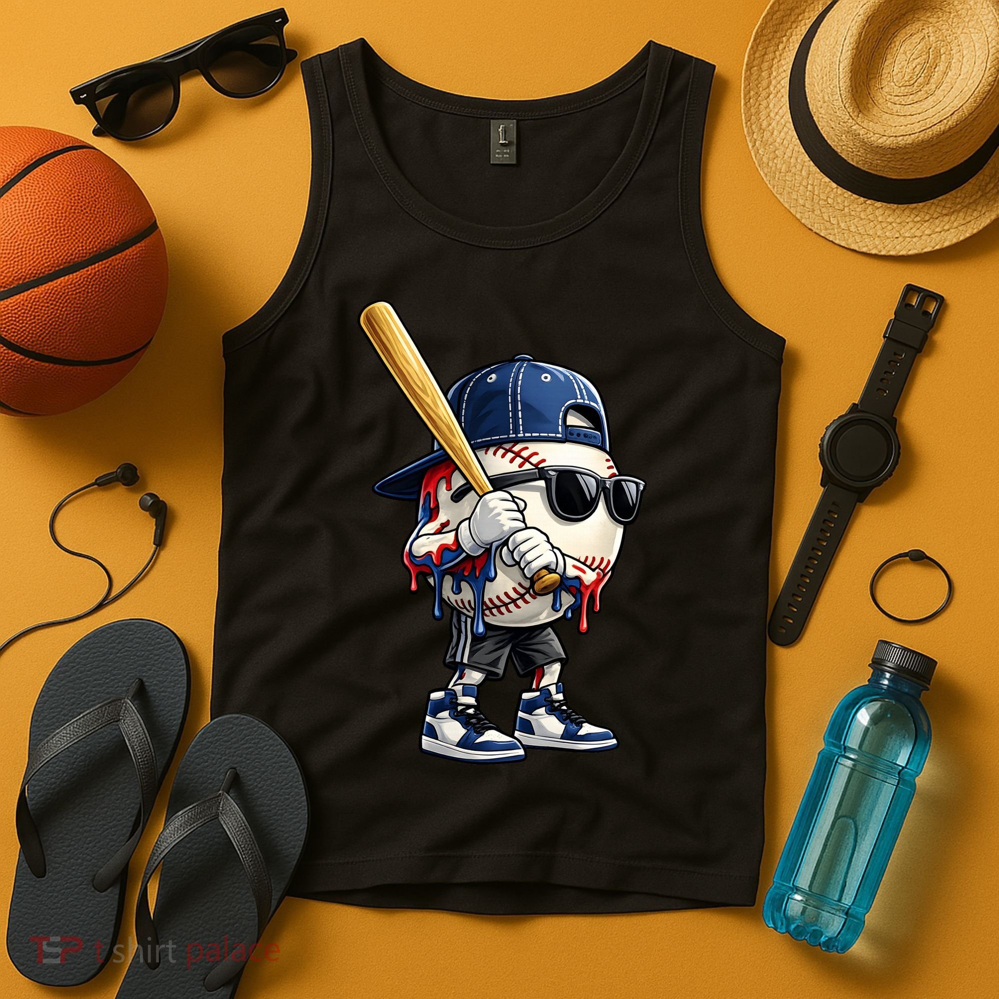 Baseball Fan Drip Ice Cream Tank Top