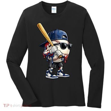Baseball Fan Drip Ice Cream Women's Long Sleeve Shirt