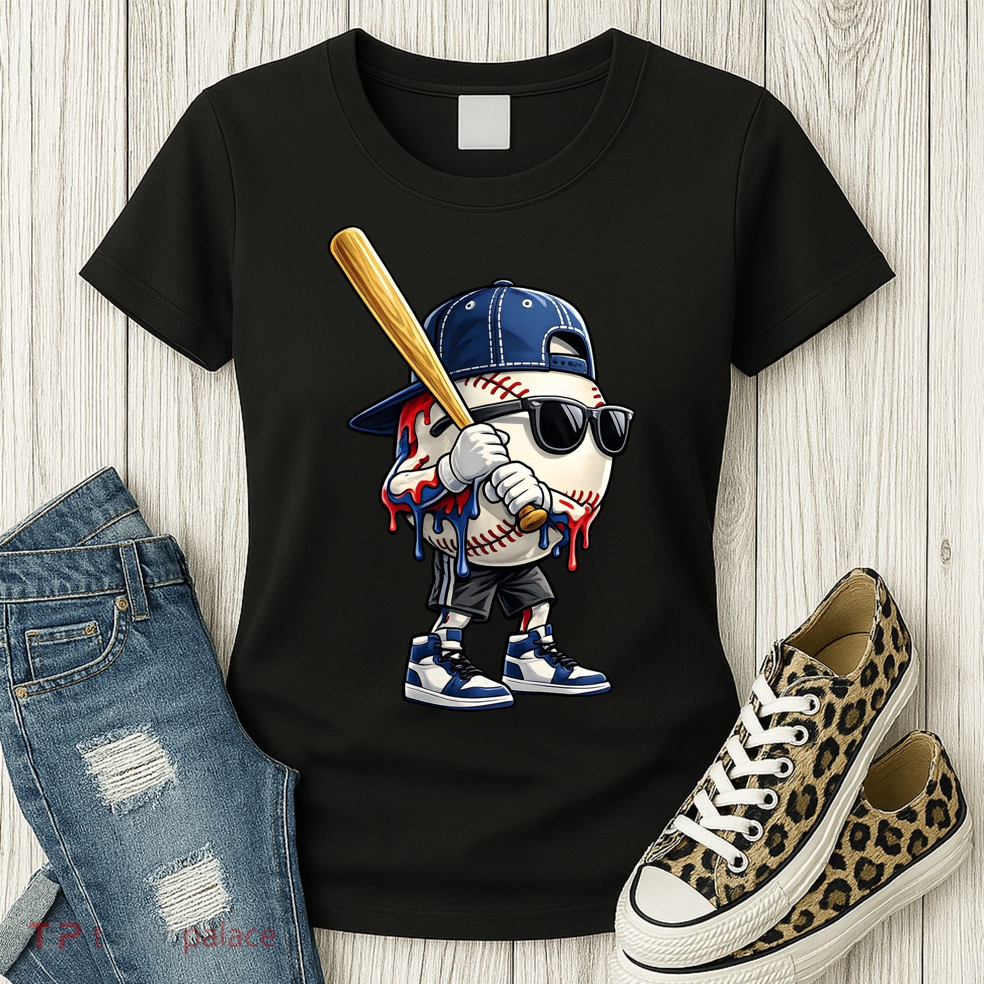 Baseball Fan Drip Ice Cream Women's T-Shirt