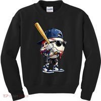 Baseball Fan Drip Ice Cream Kids Sweatshirt thumb 0