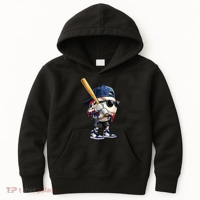 Baseball Fan Drip Ice Cream Kids Hoodie