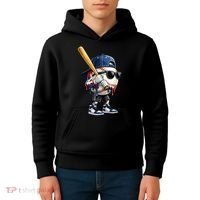 Baseball Fan Drip Ice Cream Kids Hoodie thumb 4
