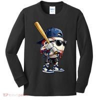 Baseball Fan Drip Ice Cream Kids Long Sleeve Shirt thumb 0