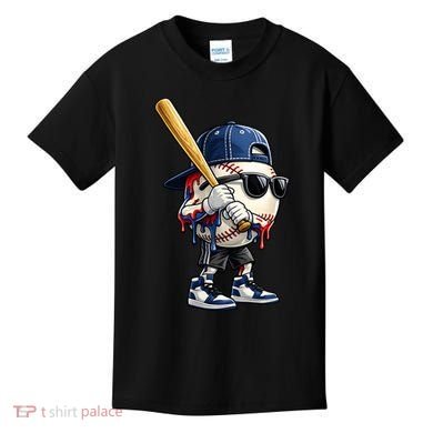 Baseball Fan Drip Ice Cream Kids T-Shirt