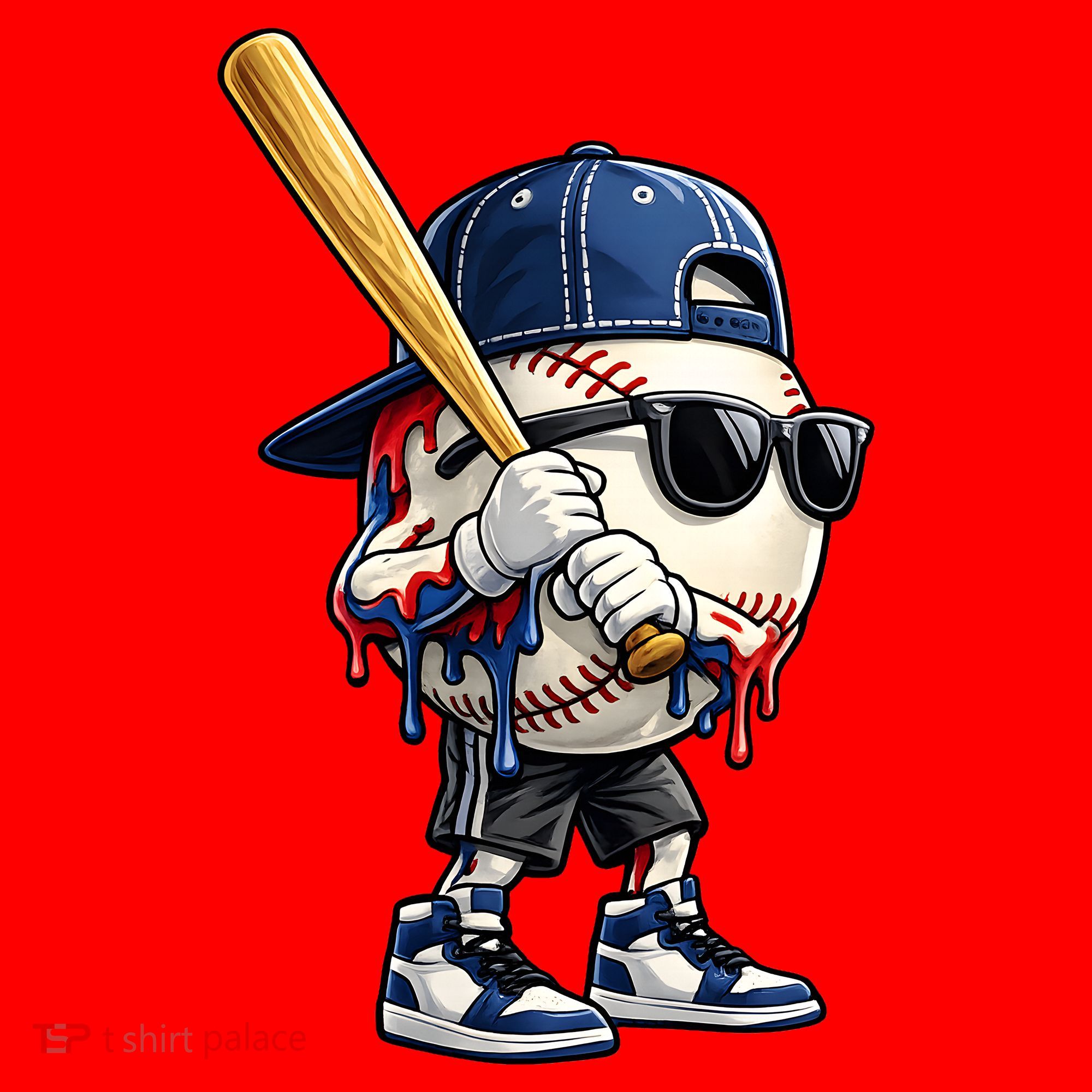 Baseball Fan Drip Ice Cream Santa Hat