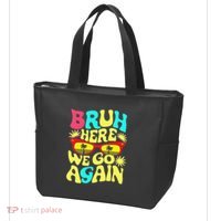 Bro First Day Of School Back To School Bruh Here We Go Again Tote Bag thumb 3
